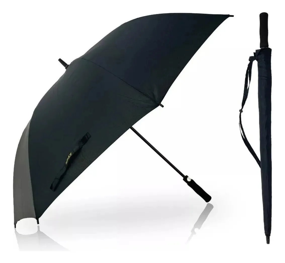 Guarda-chuva ET-One Automático Gigante 130cm Reforçado Preto Fibra de Vidro com Bolsa para Levar