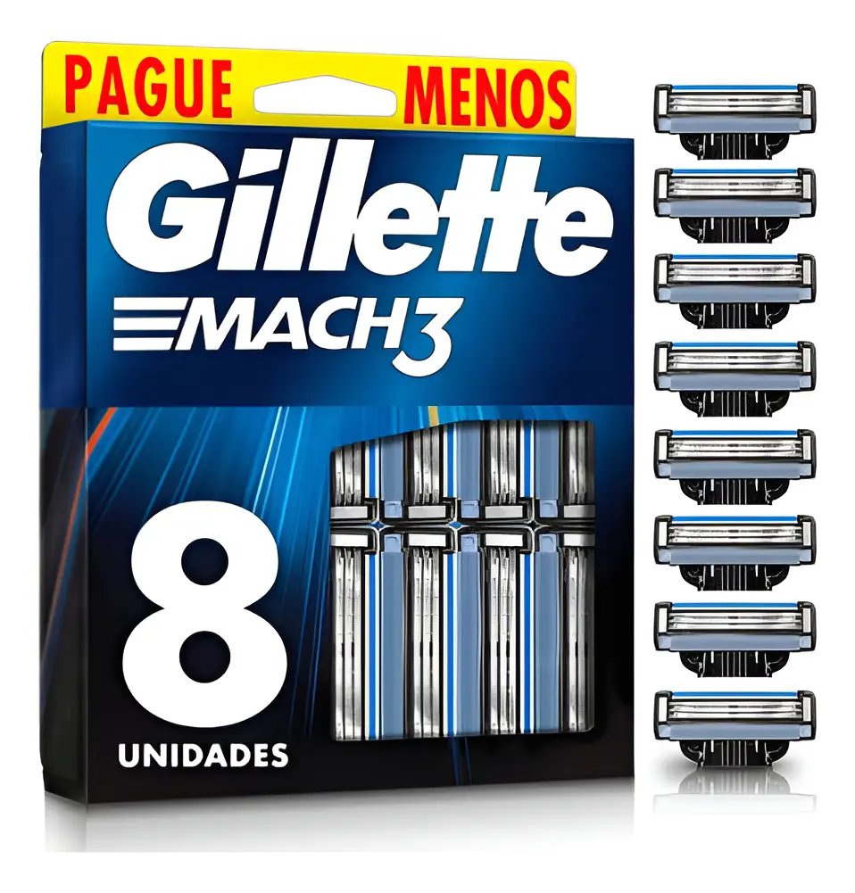 Carga Para Lâmina De Barbear Gillette Mach 3 8 U