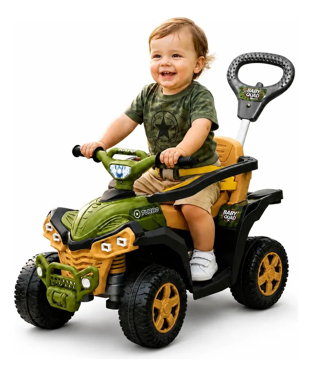 Carrinho Quadriciclo Infantil Militar Verde com Buzina