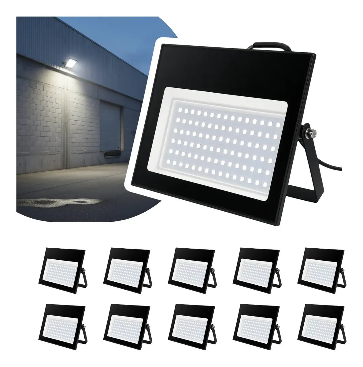 Análise Técnica: Kit 10 Refletores LED SMD 400W – Iluminação Externa Eficiente e Robusta