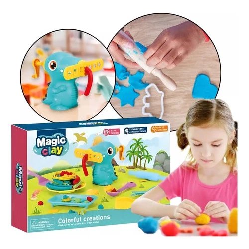 Kit Massinha Infantil Dinossauro Astronauta Dentista Educativo