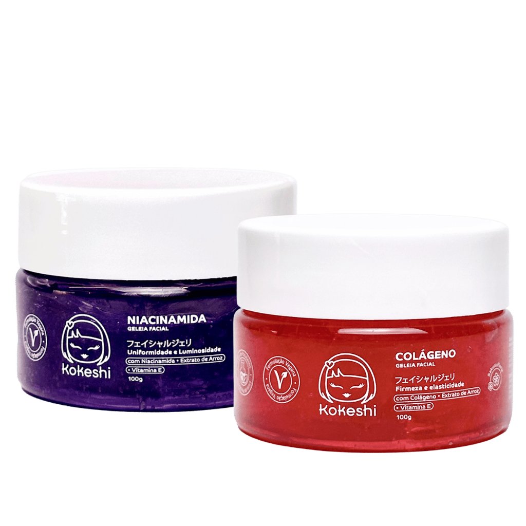 Kit Skincare Geleia Facial Colágeno e Niacinamida Kokeshi