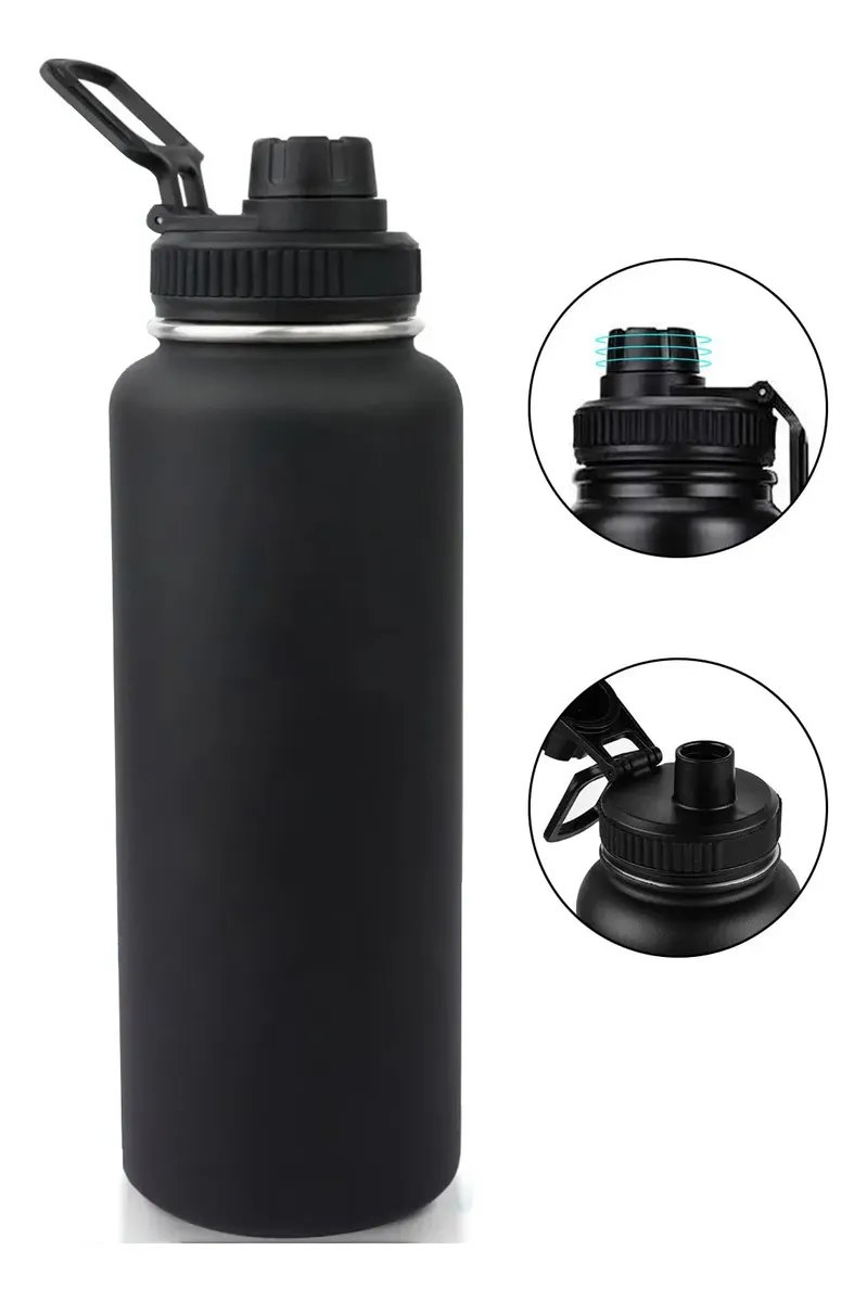 1200ml Garrafa Térmica Isolada A Vácuo Água Gelada E Café Preto