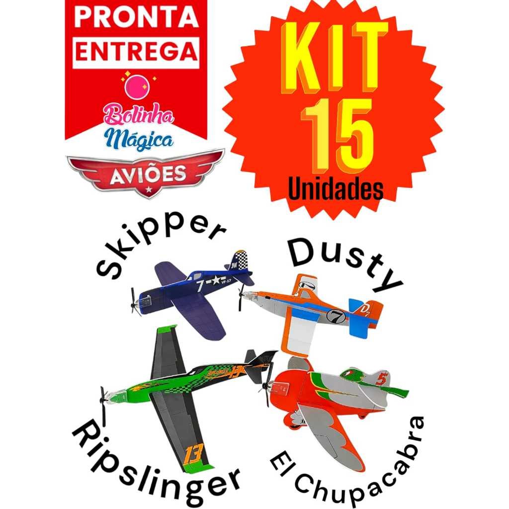 Kit com 15 Aviões Planadores Brinquedo Infantil para Lembrancinha