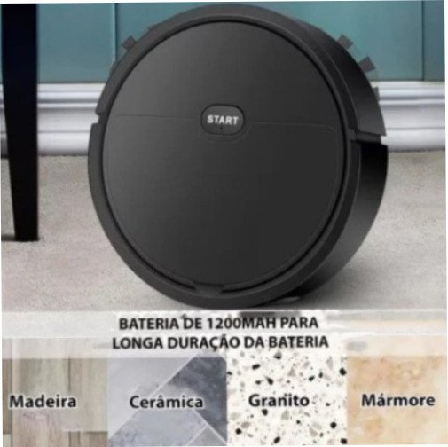 Robô Aspirador Inteligente 3 em 1 USB Recarregável