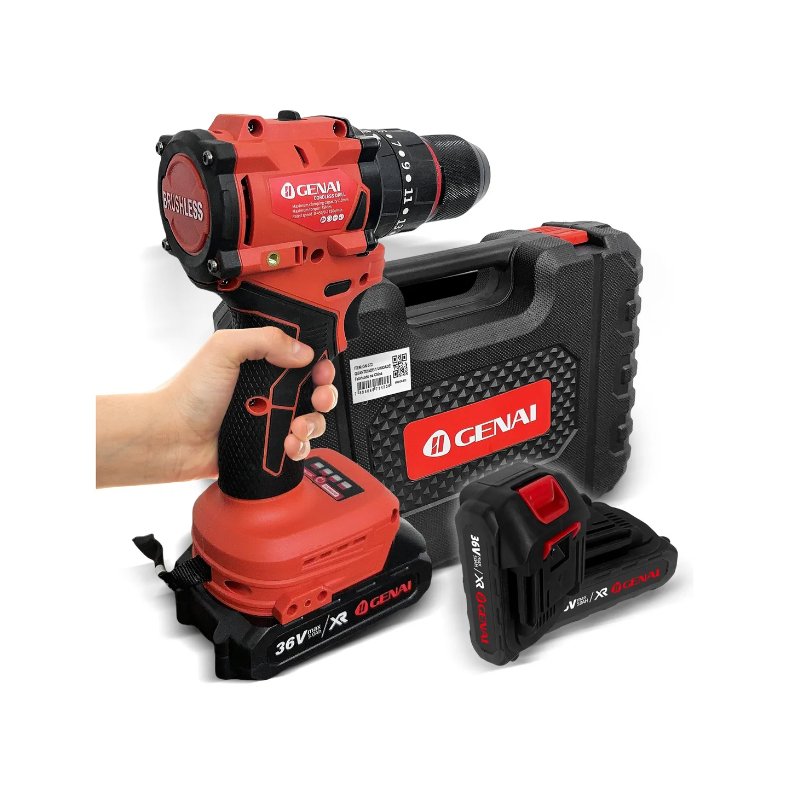 Parafusadeira Furadeira Brushless GN-572 com 2 Baterias