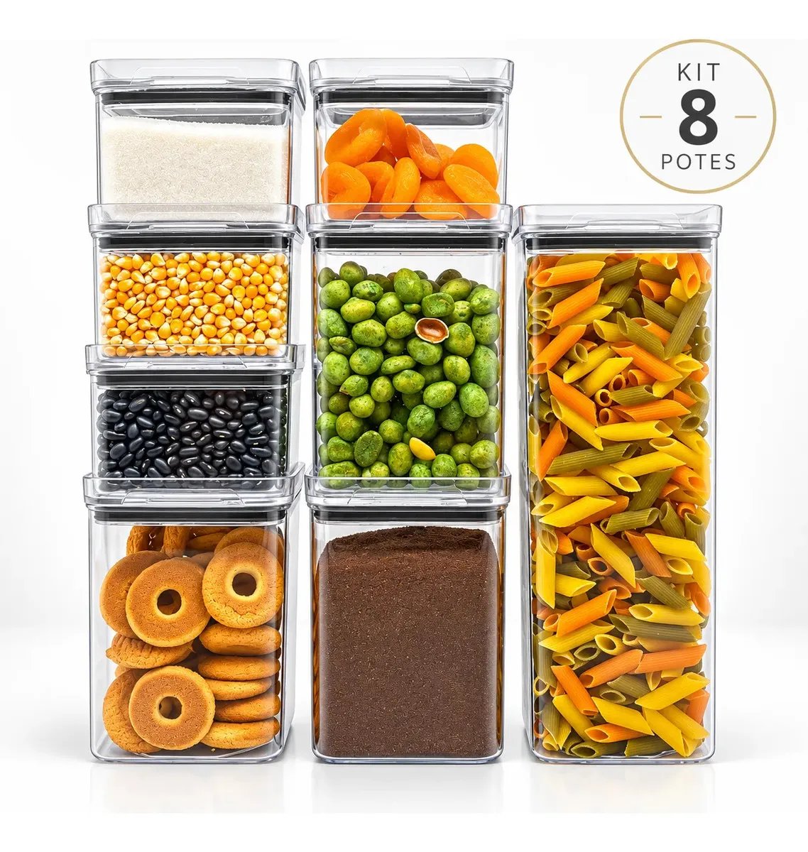 Review Técnico: Kit 8 Potes Herméticos Quadrados Organiza Cozinha