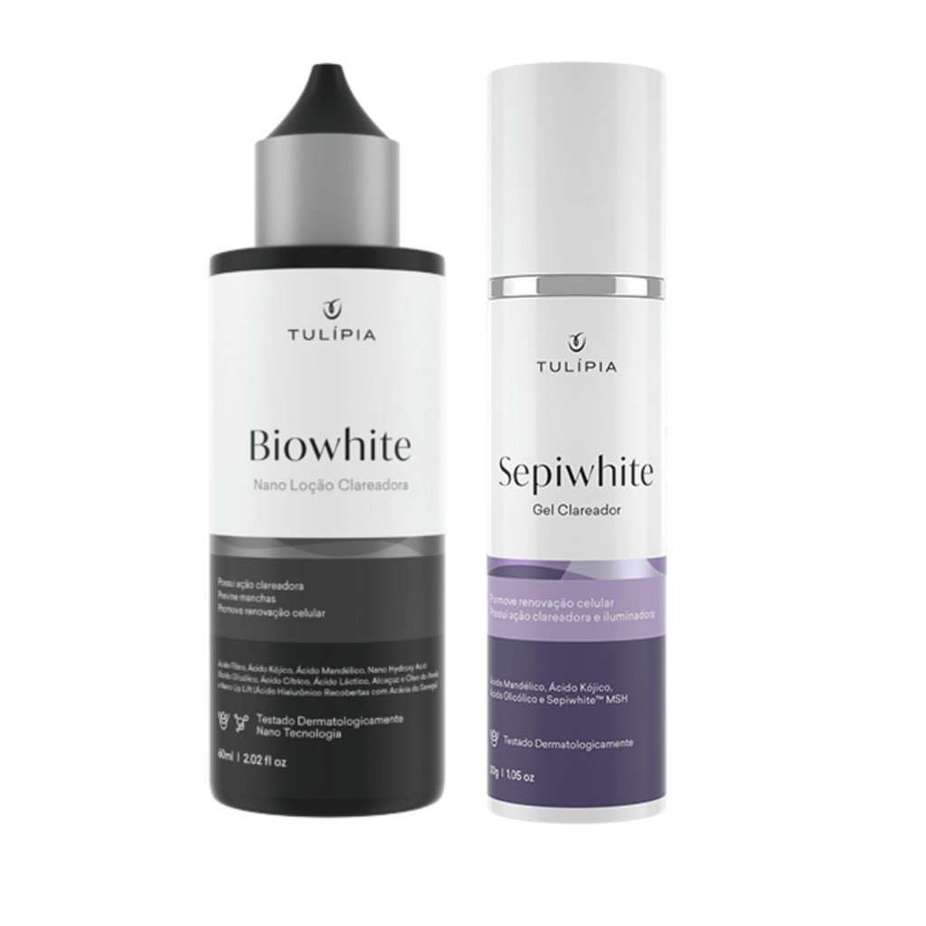 Kit Clareador Facial Gel Sepiwhite e Loção Biowhite Tulipia