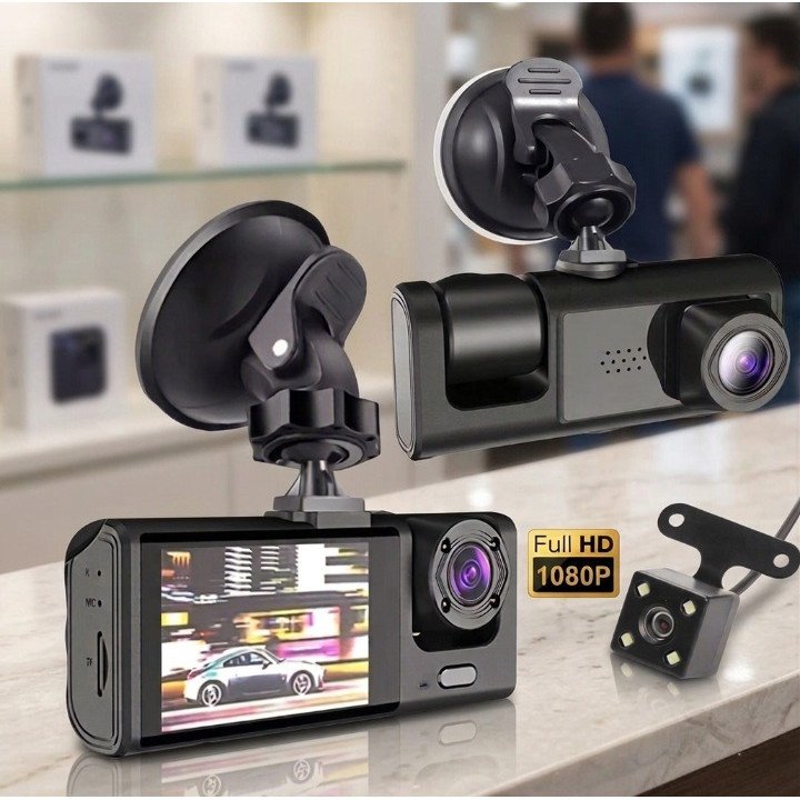 Review Técnico: Câmera Veicular 3 Lentes 1080P HD 360°