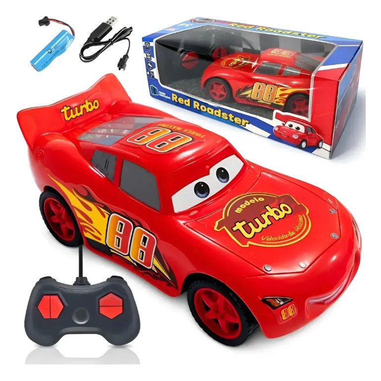 Carrinho Relâmpago McQueen 4x4 Controle Remoto Recarregável