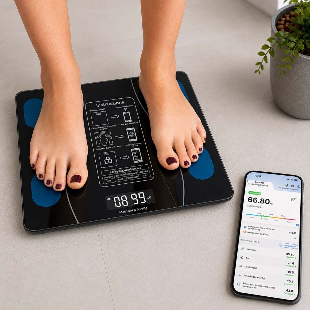 Balança Bioimpedância Bluetooth 180kg (Shopee): Análise Técnica Completa do Radar de Compra