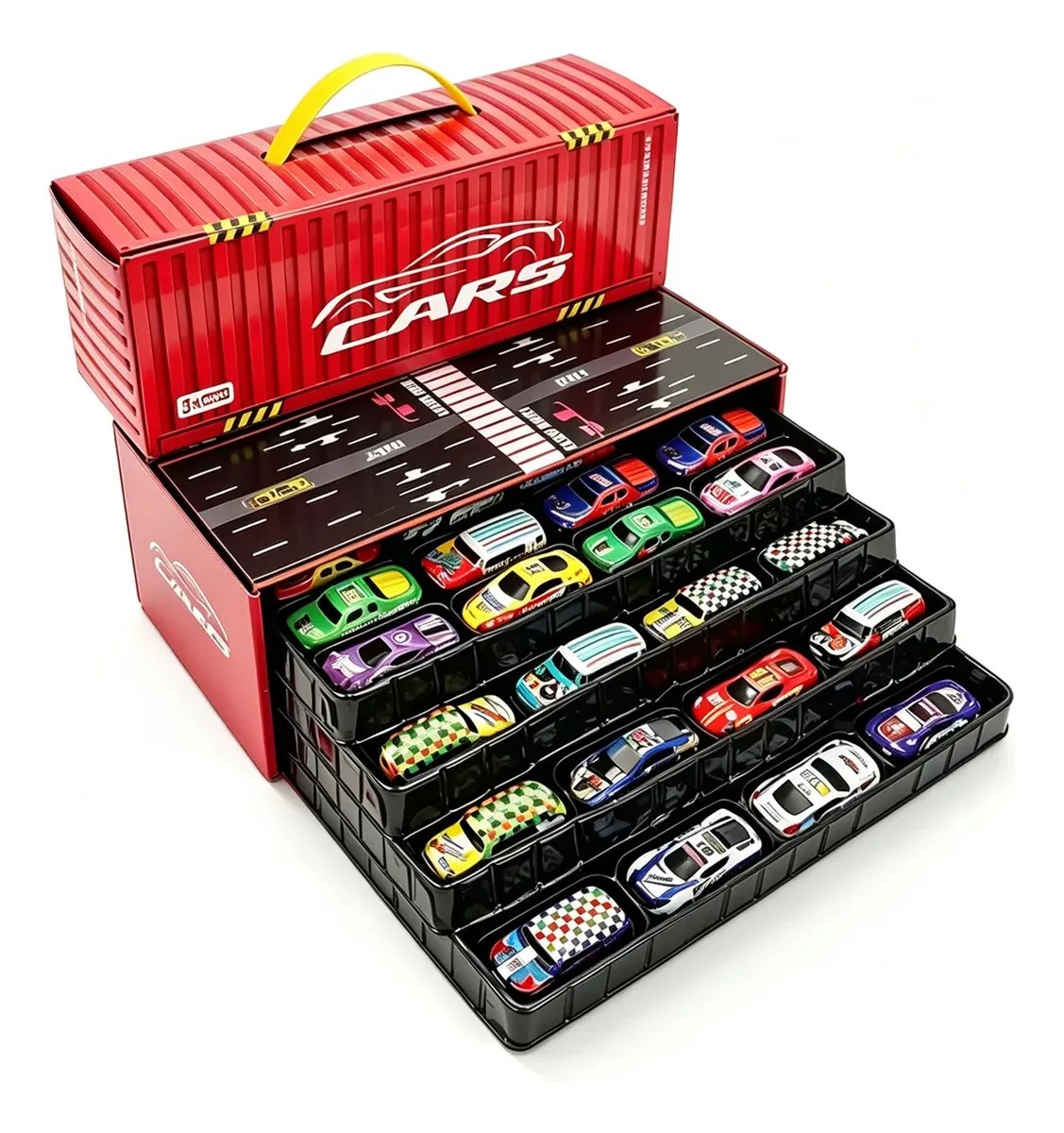 Review Técnico: Kit 48 Carrinhos Mini com Caixa Contêiner Vermelho – Organização e Volume em Brinquedos