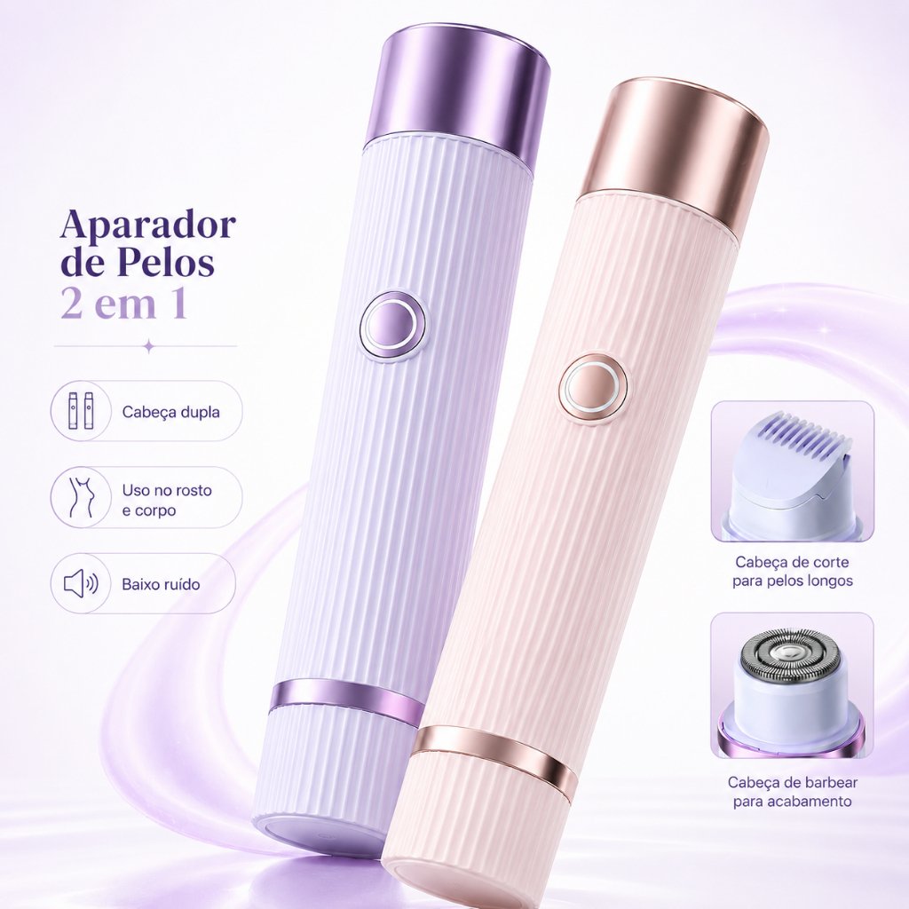 Depilador Elétrico H'maston SM01 2 em 1 para Rosto e Corpo Portátil