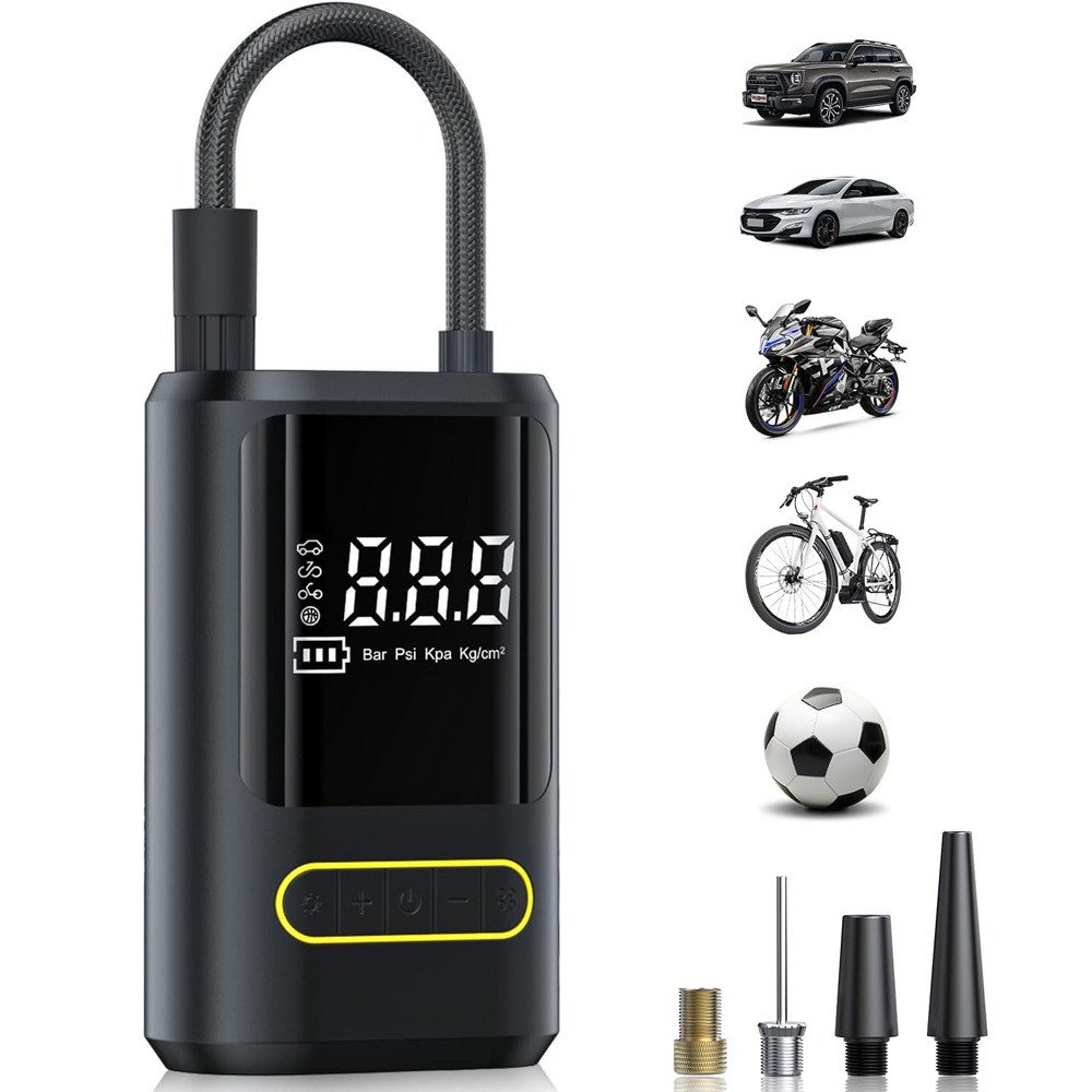 Mini Compressor de Ar Portátil Recarregável Digital para Pneus