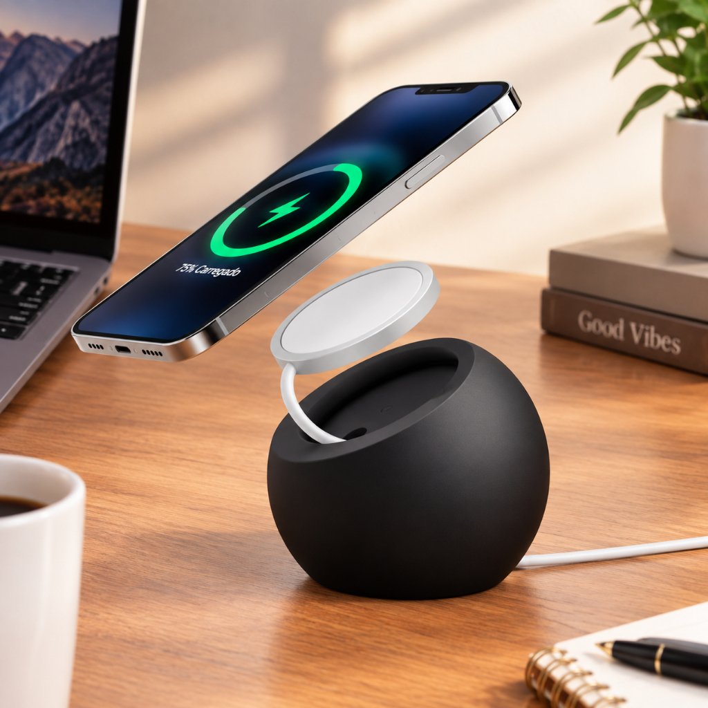 Suporte Dock Station MagSafe em Silicone para iPhone e Samsung