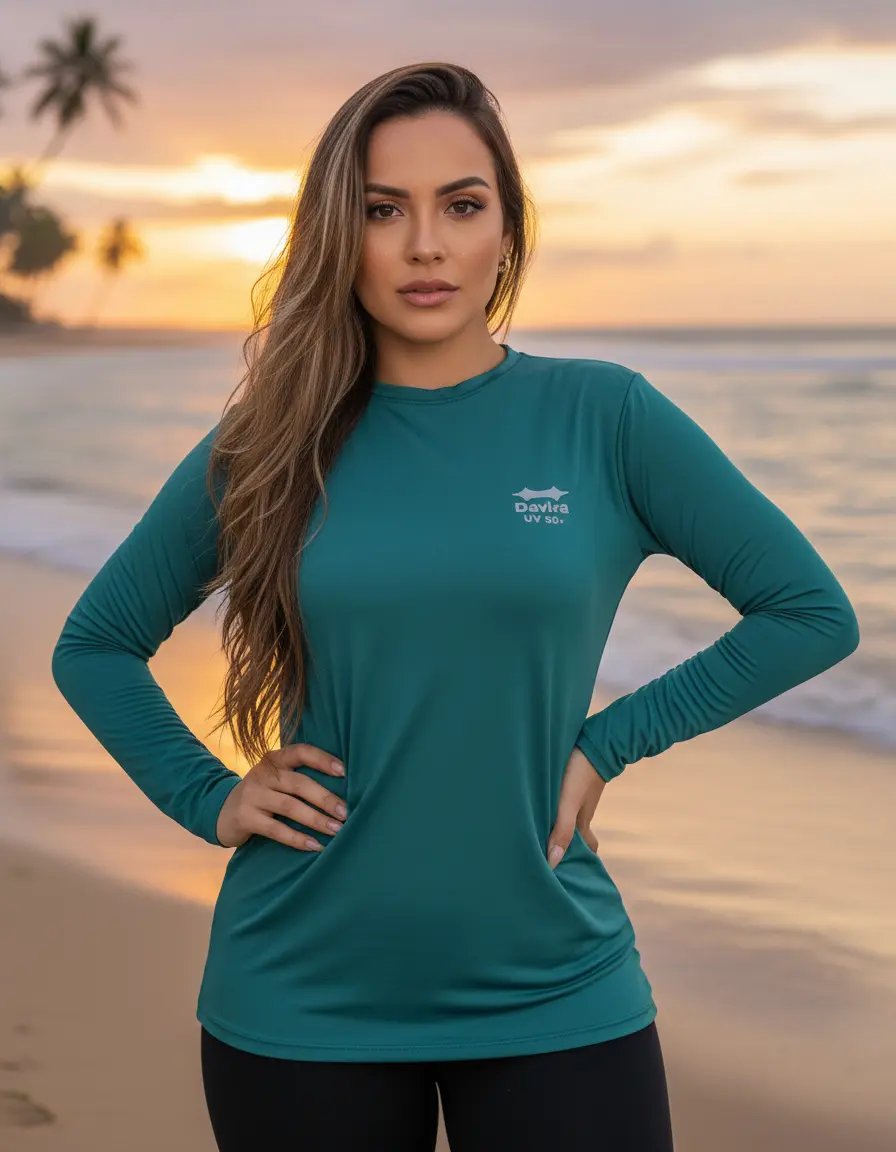 Camiseta Feminina Térmica Proteção Solar Uv Segunda Pele