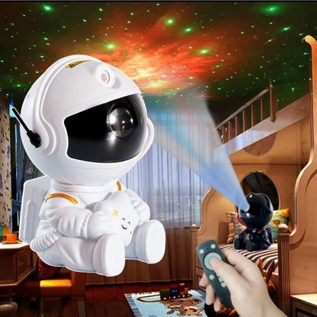 Projetor Astronauta Luminária Galáxia e Estrelas LED