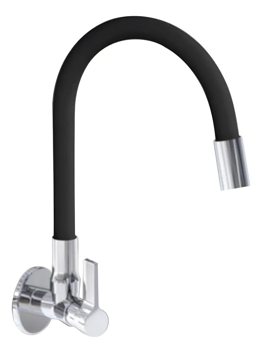 Torneira Gourmet de Parede Preta Flexível: Estilo Acessível e Funcionalidade na Cozinha