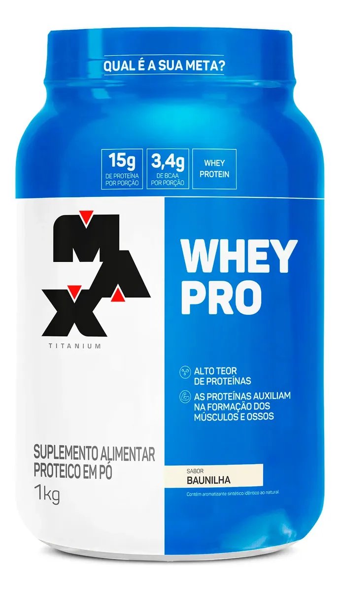 Whey Protein Concentrado Max Titanium Baunilha 1kg