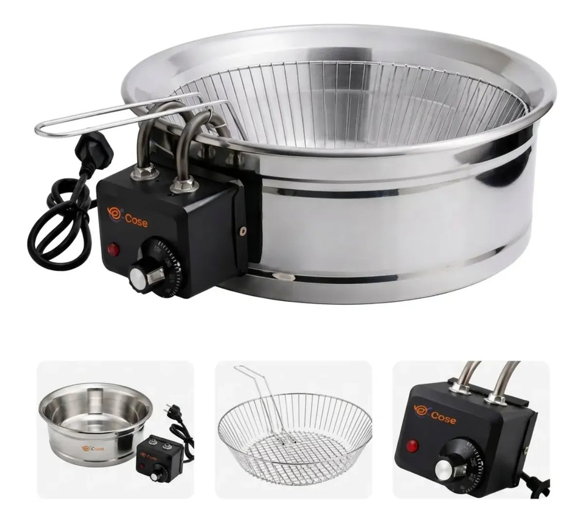 Fritadeira Elétrica Tacho Redonda 5l Profissional Fritura