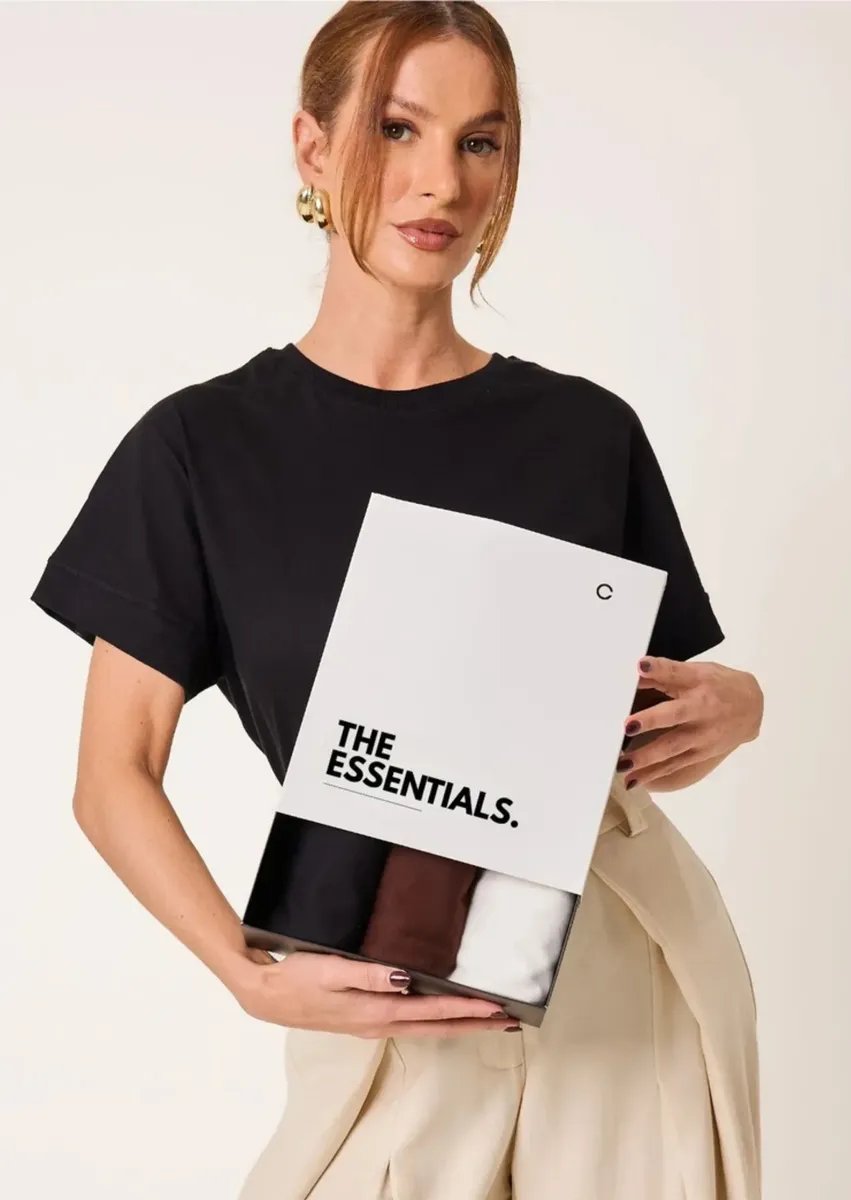 Kit 3 T-shirts Oversized Classic em Algodão Cléa Store