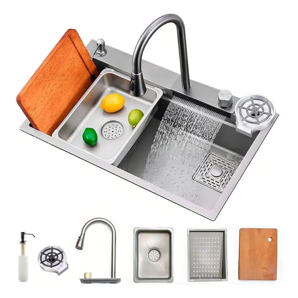 Cuba Cozinha Pia Aço Inox 304 Com Acessórios Cascata Smart Multifuncional Pia Inteligente Premium