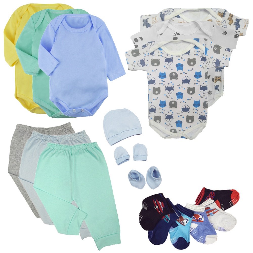 Kit Roupinha de Bebê 18 Peças: Versatilidade e Conforto Essencial com Excelente Custo-Benefício