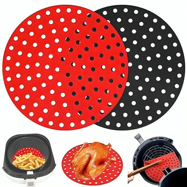 Tapete de Silicone Reutilizável para Air Fryer Universal
