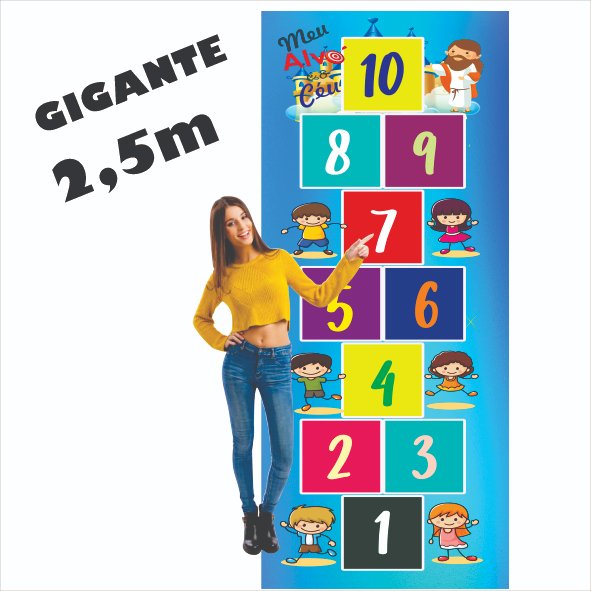 Tapete Jogo da Amarelinha Infantil Meu Alvo é o Céu AM204G