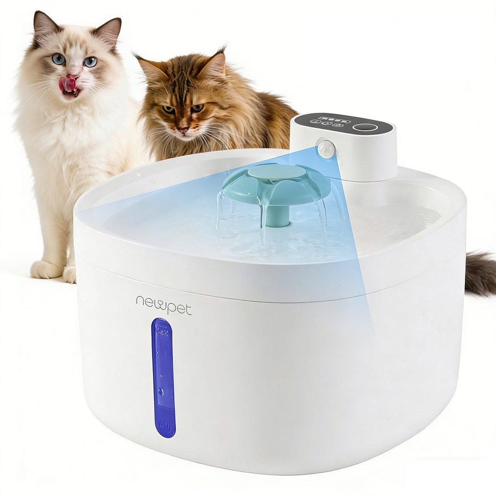 Dispensador de Água Inteligente 2,6L para Gatos Sensor de Detecção Automática
