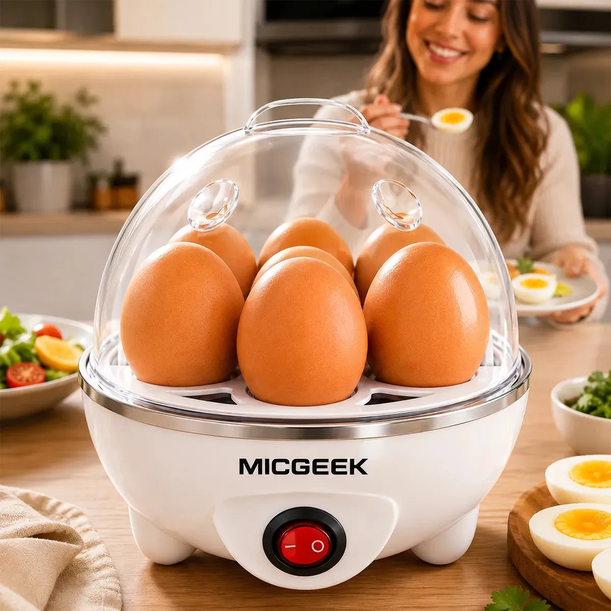 Cozedor De Ovos Elétrico Micgeek 7 Ovos 127V