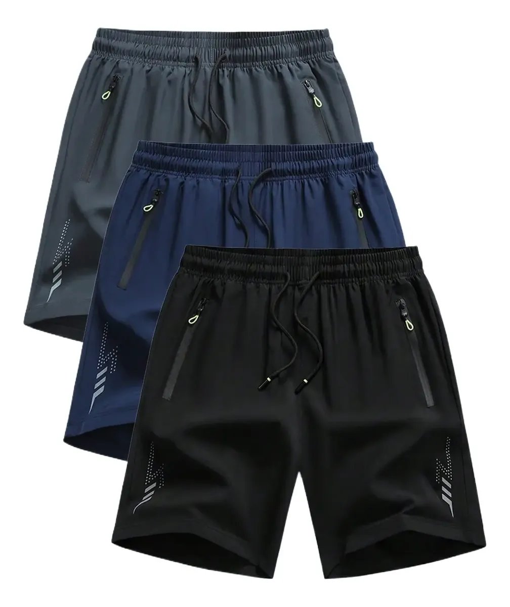 Kit 3 Shorts Fitness Secagem Rápida Basquete/corrida