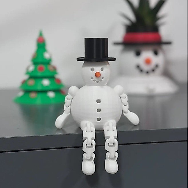 Boneco de Neve Articulado em Miniatura para Decoração Navideña