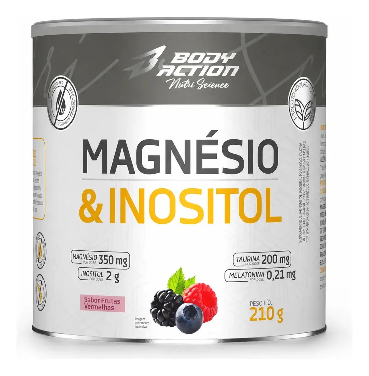 Magnésio Bodyaction Nutri Science Frutas Vermelhas 200g