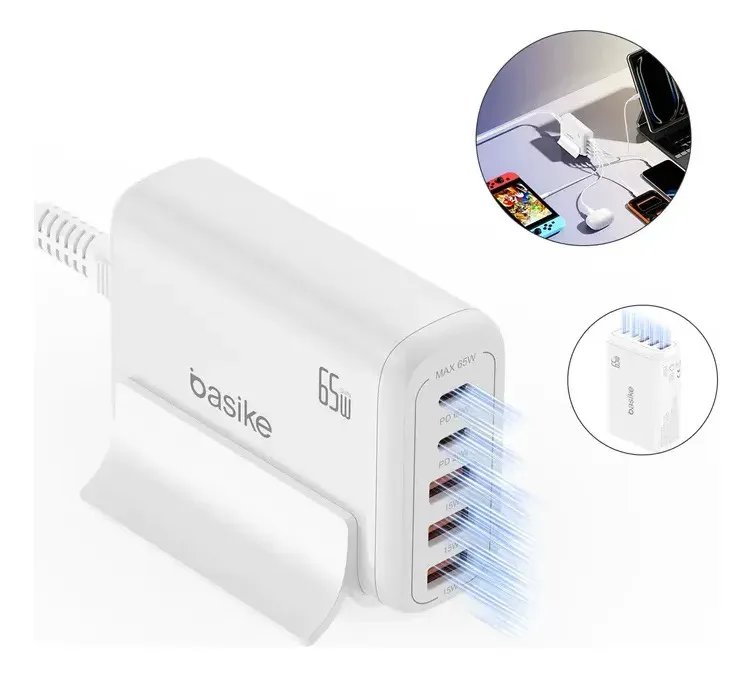 Review Técnico: Carregador Turbo 65W Basike 5-em-1 Redefine a Estação de Energia Doméstica