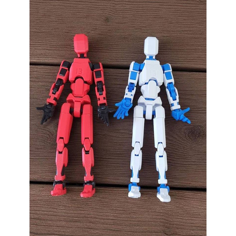 Kit 2 Bonecos Dummy 13 Articulados 14cm Vermelho e Azul