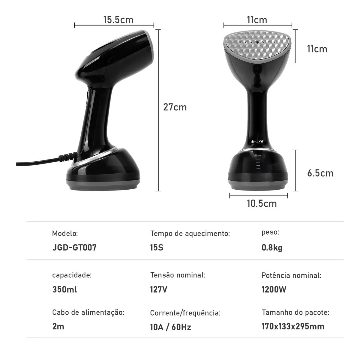 Ferro De Passar Ferro De Engomar Portátil 127v Preto Coibeu Preto 127v