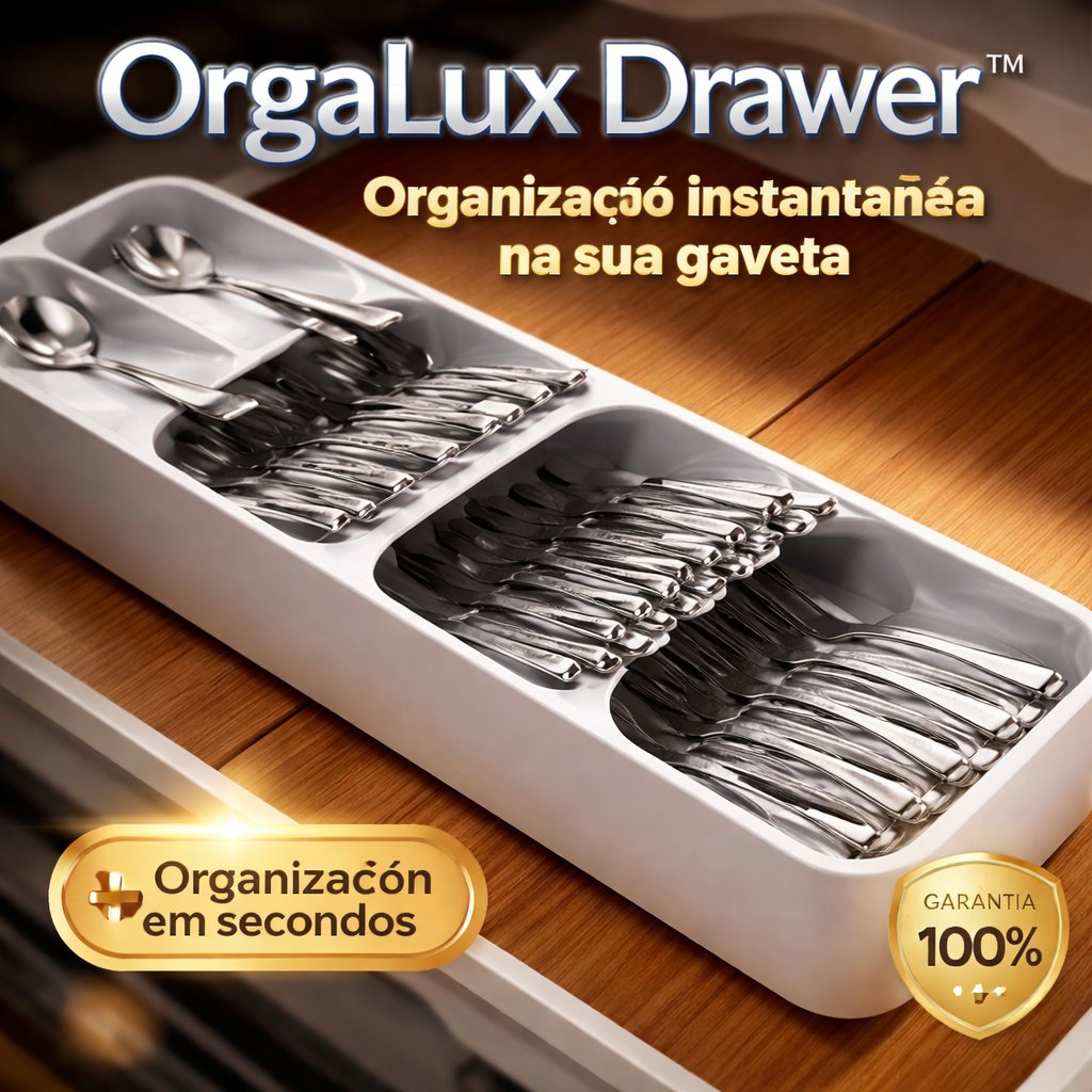 Organizador de Talheres Compacto para Gaveta com Divisórias