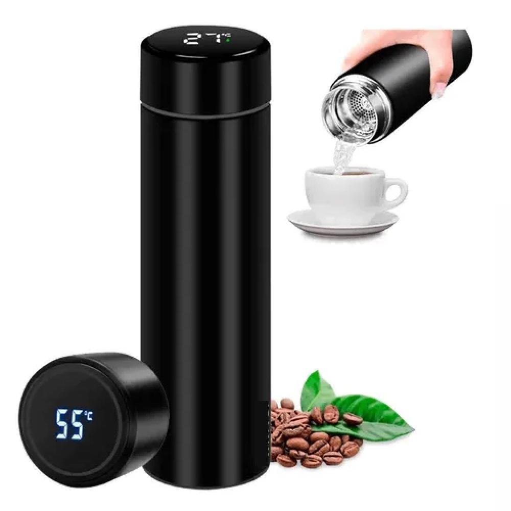 Garrafa inox digital 480ml termometro termica display lcd