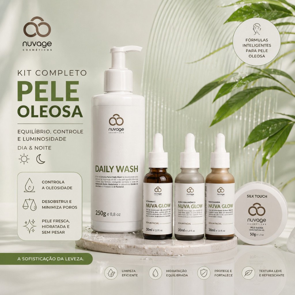 Nuvage Pele Oleosa: Análise Técnica do Kit Essencial para Controle e Revitalização