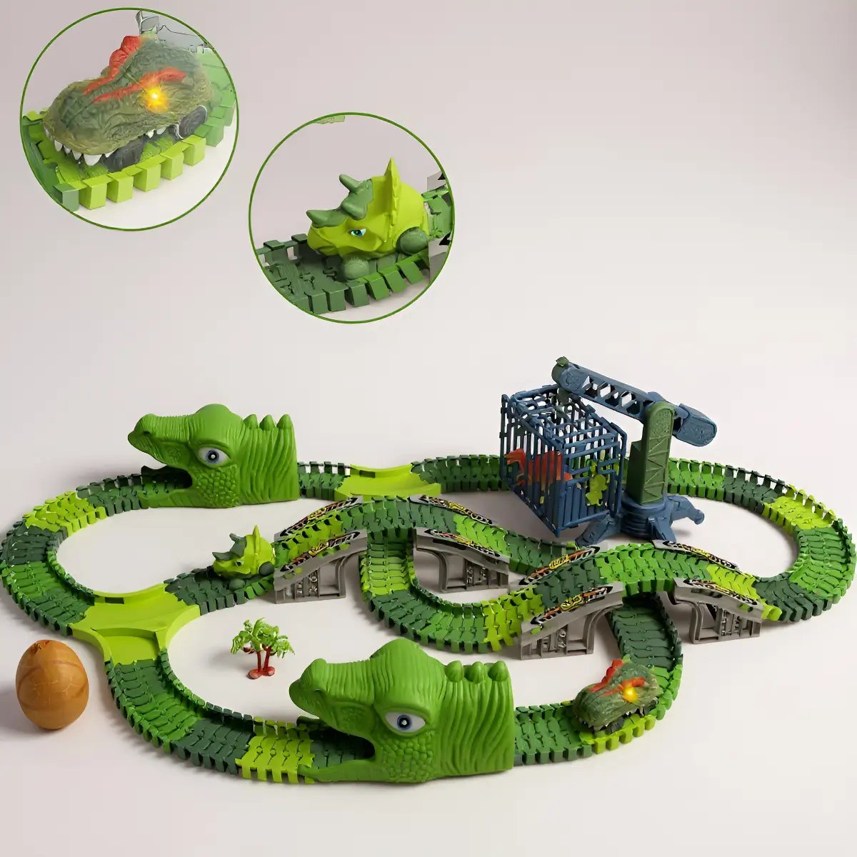 Pista Dinossauro 277 Peças com Luz: Engenharia Lúdica para Pequenos Exploradores