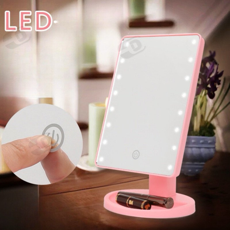 Espelho de Maquiagem com 16 LEDs Touch e Articulação 180 Graus