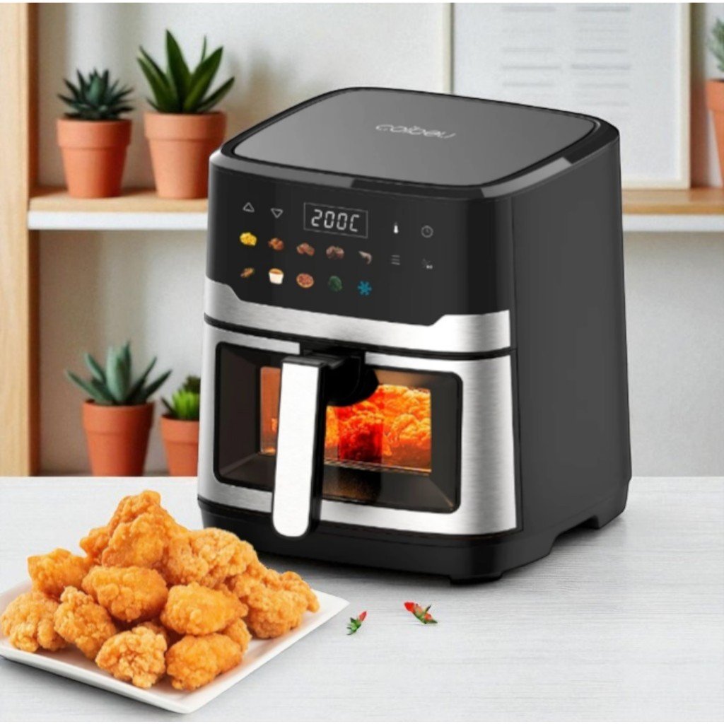Air Fryer Elétrica 6,5l Fritadeira Elétrica Multifuncional Inox 110v Tela Inteligente Sem Óleo Forno Elétrico