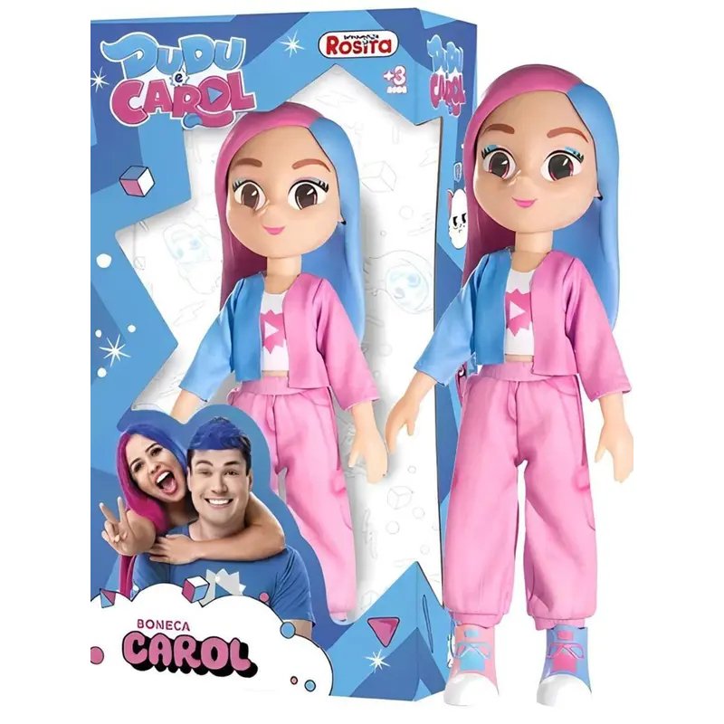 Boneca Carol 26cm Novabrink Articulada em Vinil Colecionável