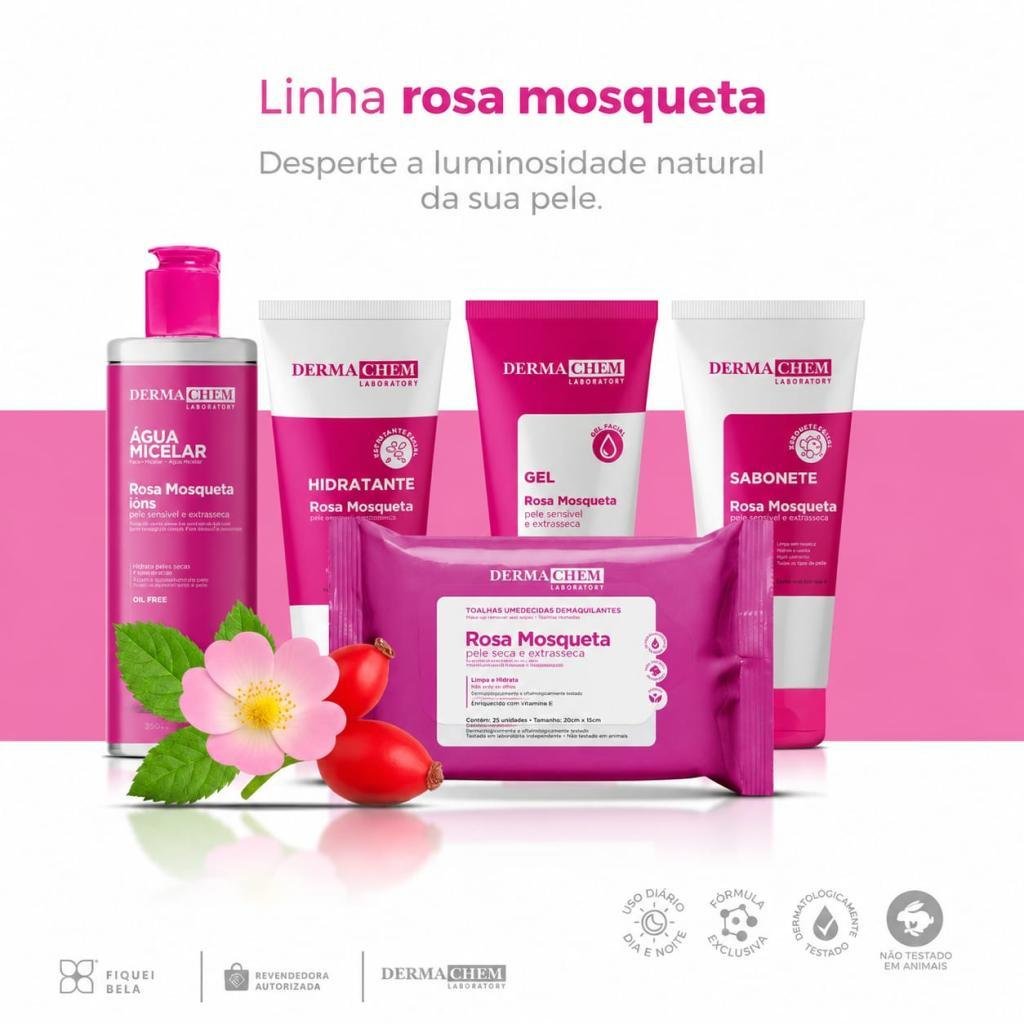 Kit Skincare Completo Rosa Mosqueta Dermachem Clareador