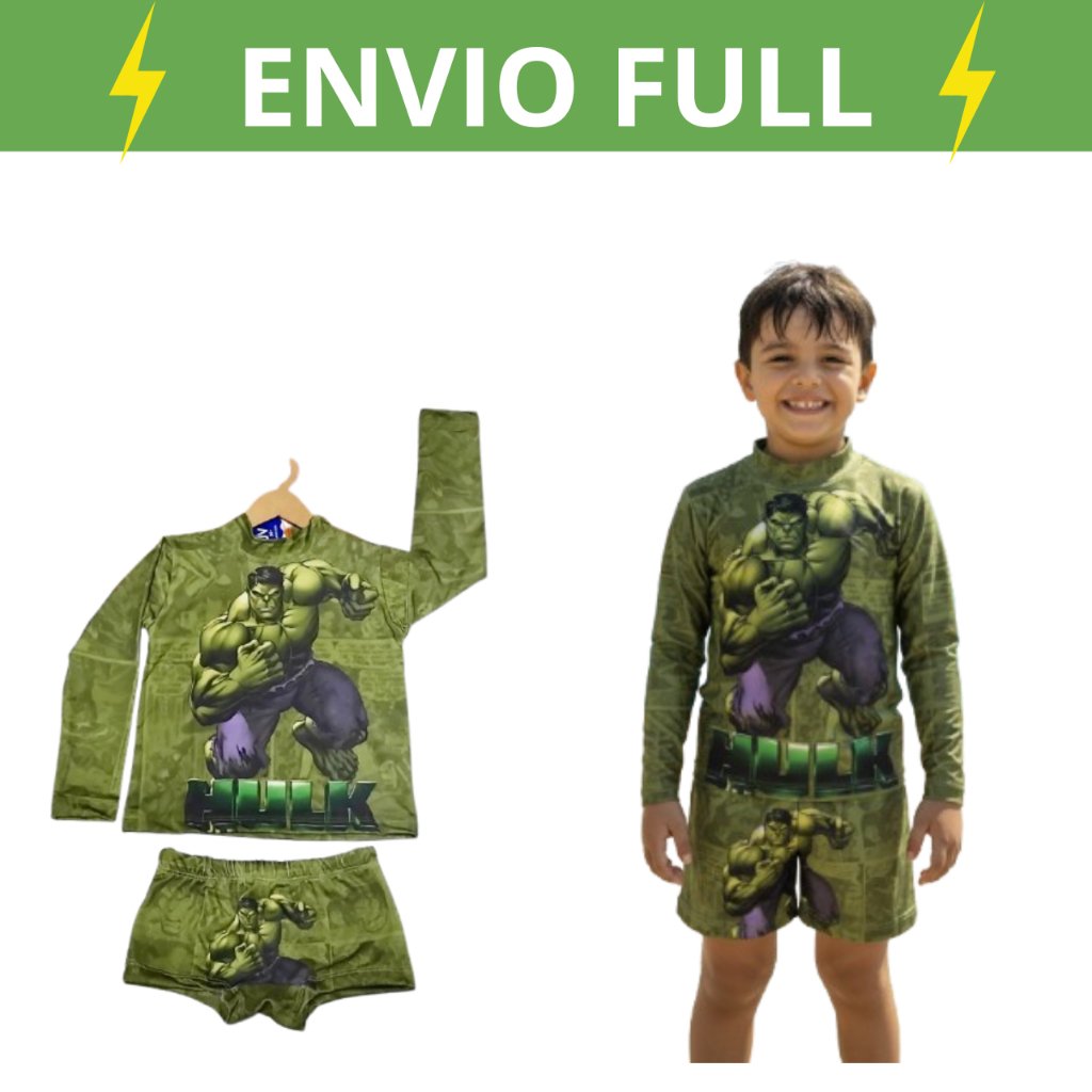 Conjunto de Praia Infantil Temático com Camisa UV e Sunga