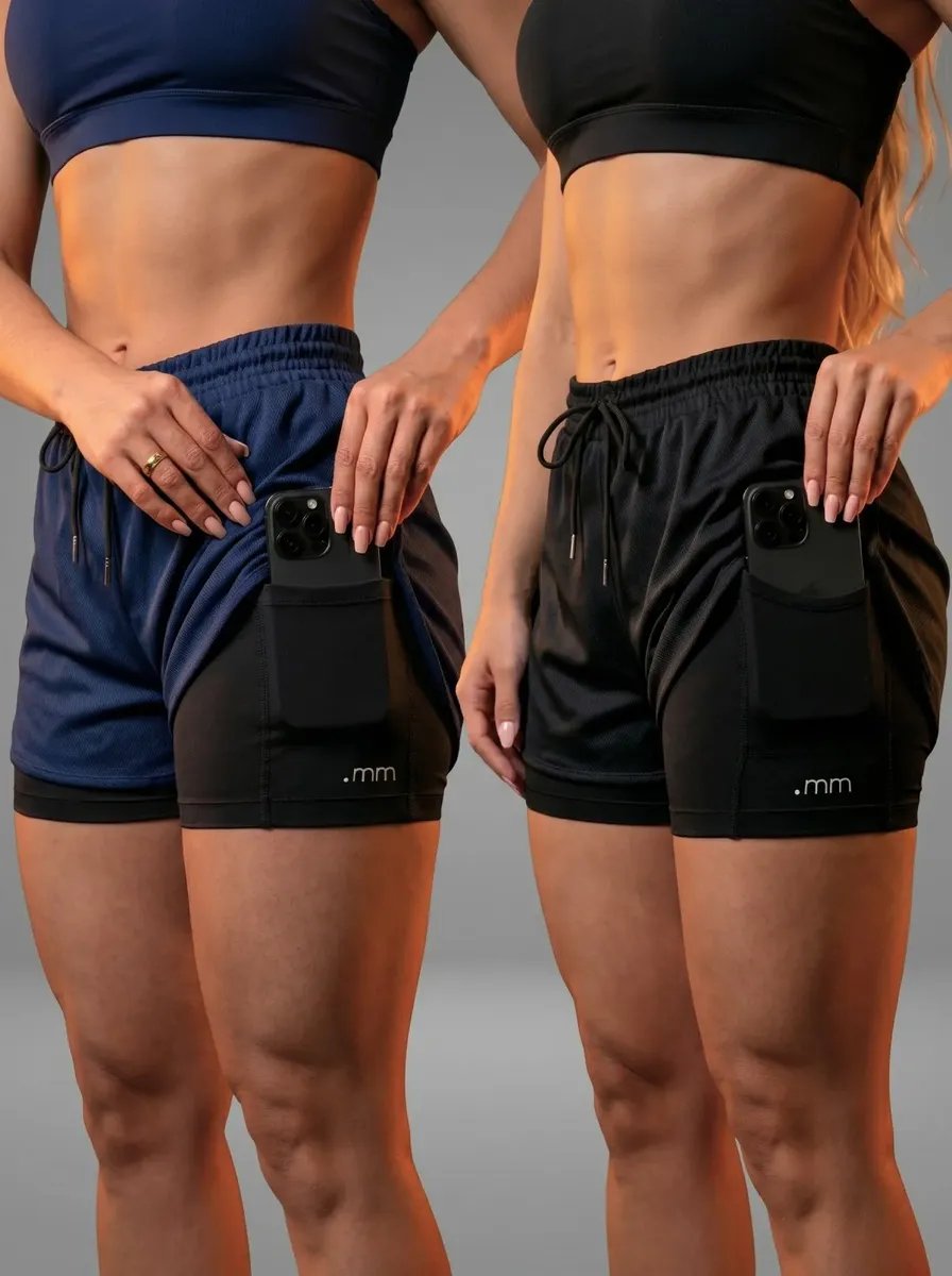 Kit 2 Short Duplo de Compressão Fitness Feminino no Mercado Livre