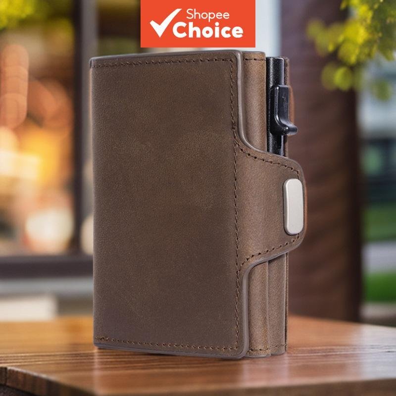 Carteira Masculina Antifurto RFID Pop-up com Porta-Moedas